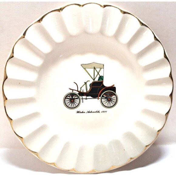 Harker Pottery Vintage Set of 4 Ashtrays/Dishes Vintage Vehicles - Picture 5 of 7